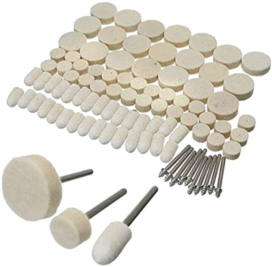100 Pcs Wool Felt Buffing Polishing Pad Wheel Cone Tips For Grinder Dremel A972 gallery