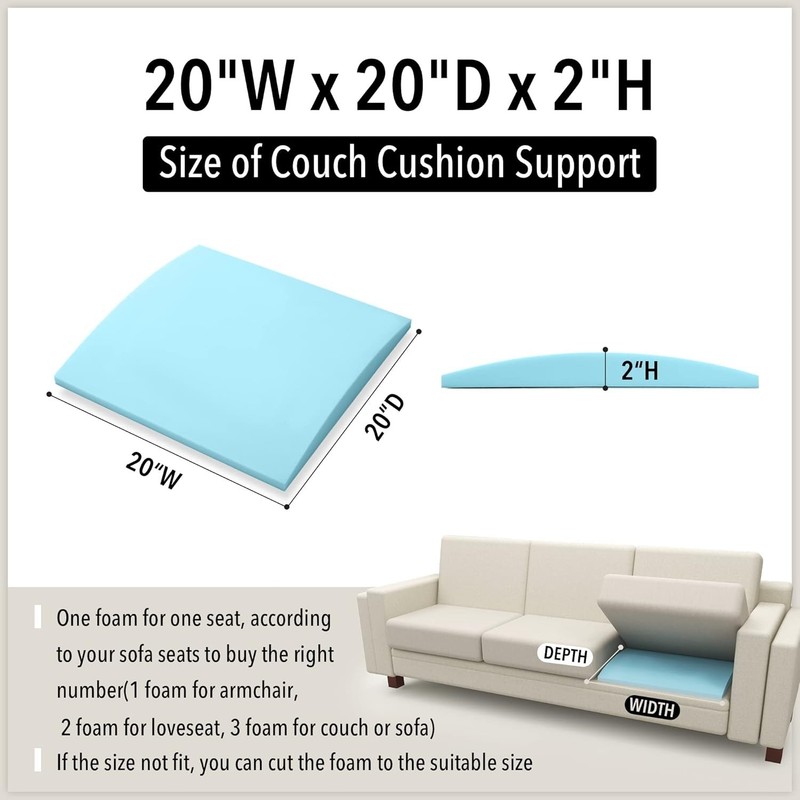 Couch Support Cushion Foam for Sagging Sofas 20x20 Inches Repair Pad gallery