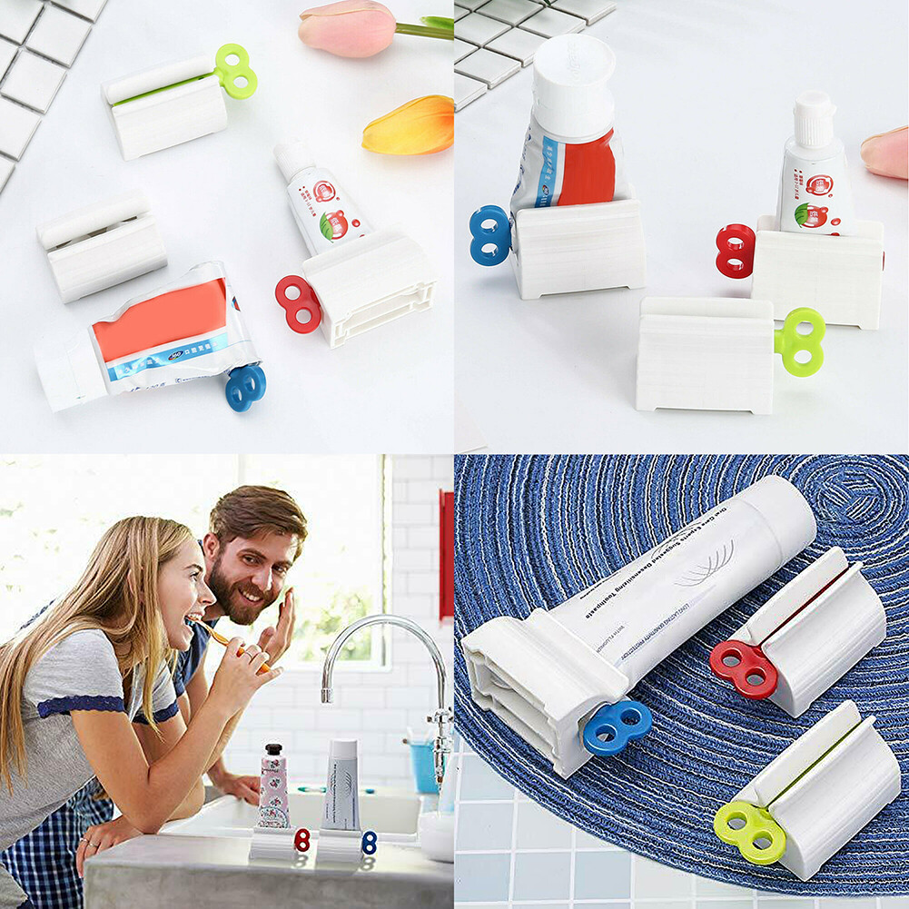 US 3-6 Pack Rolling Tube Toothpaste Squeezer Easy Dispenser Seat Holder Stand gallery