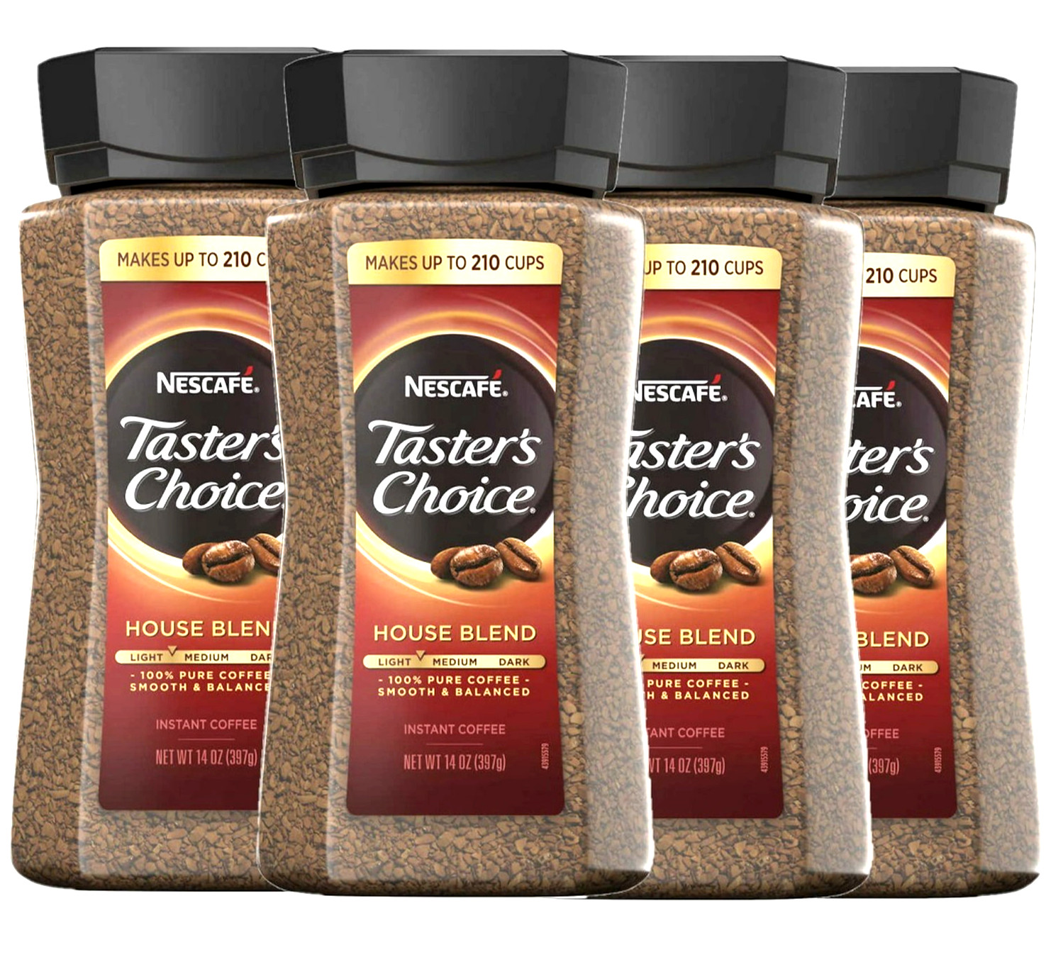4 Jars Nescafe Taster's Choice Instant Coffee House Blend 14 OZ Each Jar gallery
