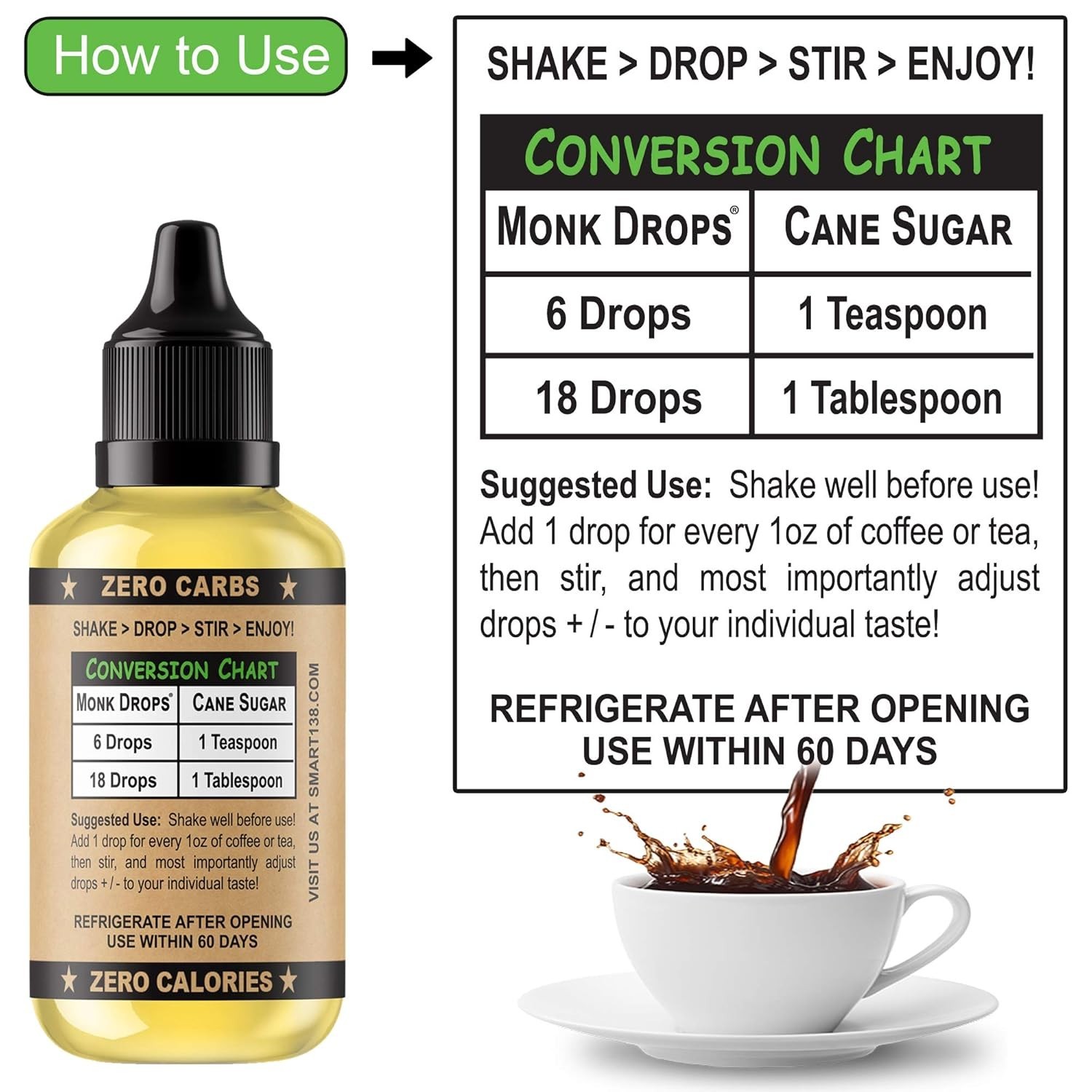 Ultra Concentrated Monk Drops: No Sugar, No Calories, 350 Servings in 1.5 Fl Oz gallery