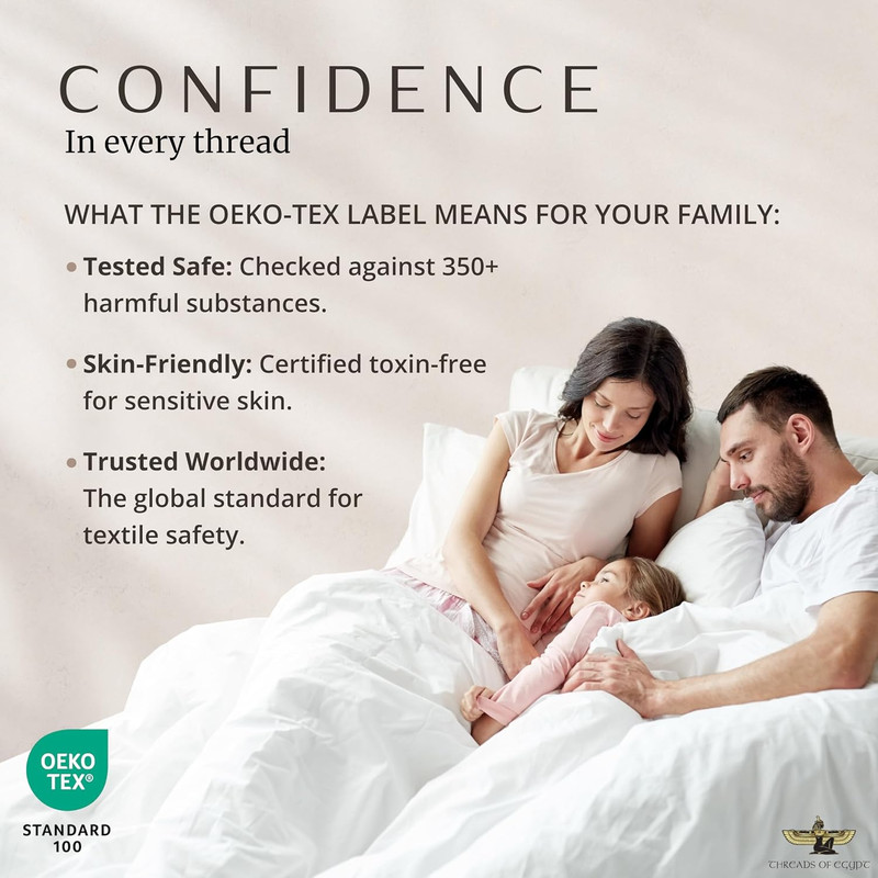 100% Egyptian Cotton Sheets Split King Size | 1200 Thread Count | CEA Gold Seal gallery