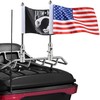 2 Pack Motorcycle Flag Pole Fold Down 90° with American Flag and Pow-mia Fl gallery