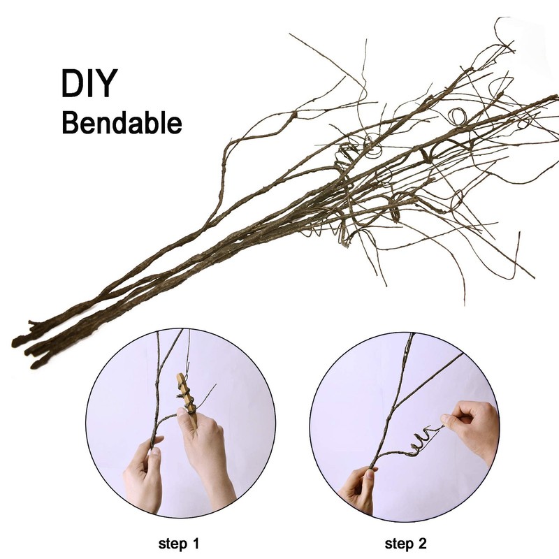 Artificial Curly Willow Branches, Decorative Dry Twigs, 30.7 Inches Sticks gallery