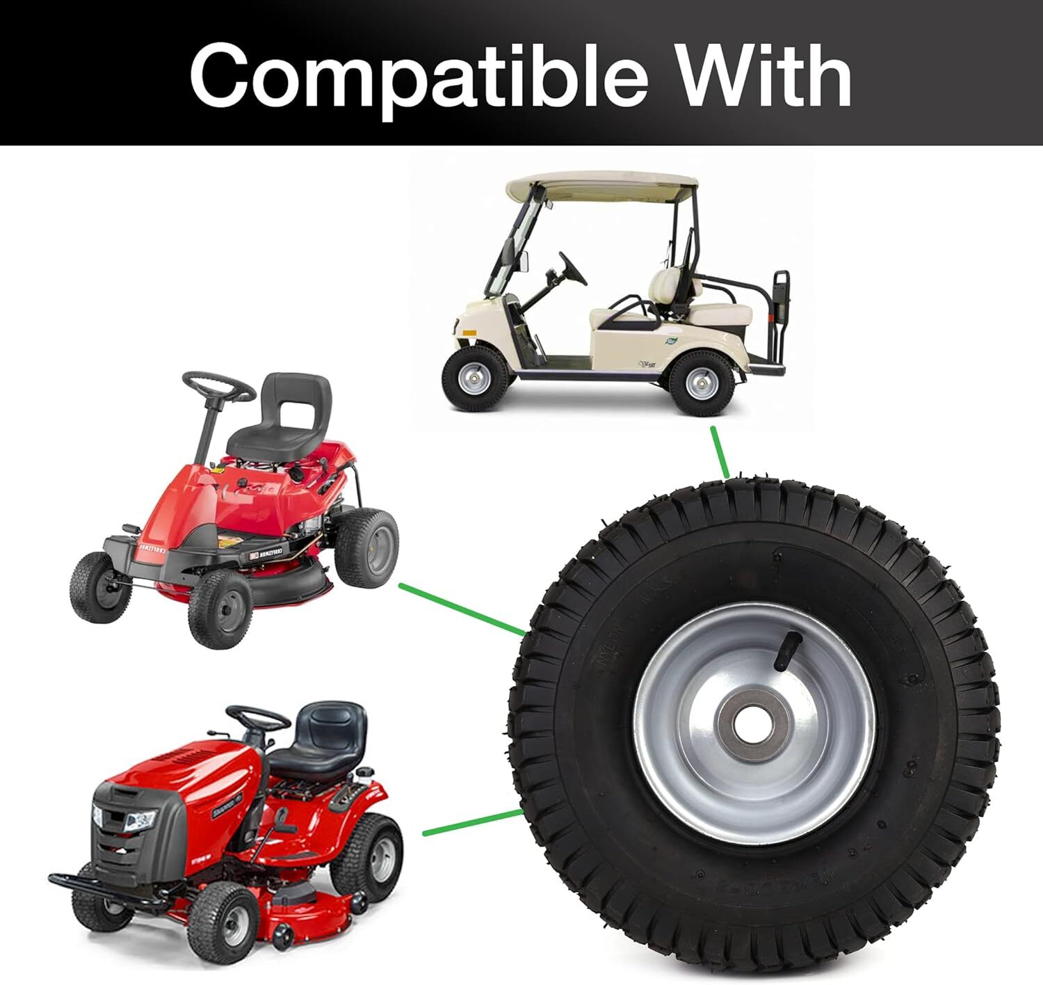 2 Front Wheel Tire Craftsman LT2000 LT3000 YT4500 CubCadet LTX1040 Snapper LT200 gallery