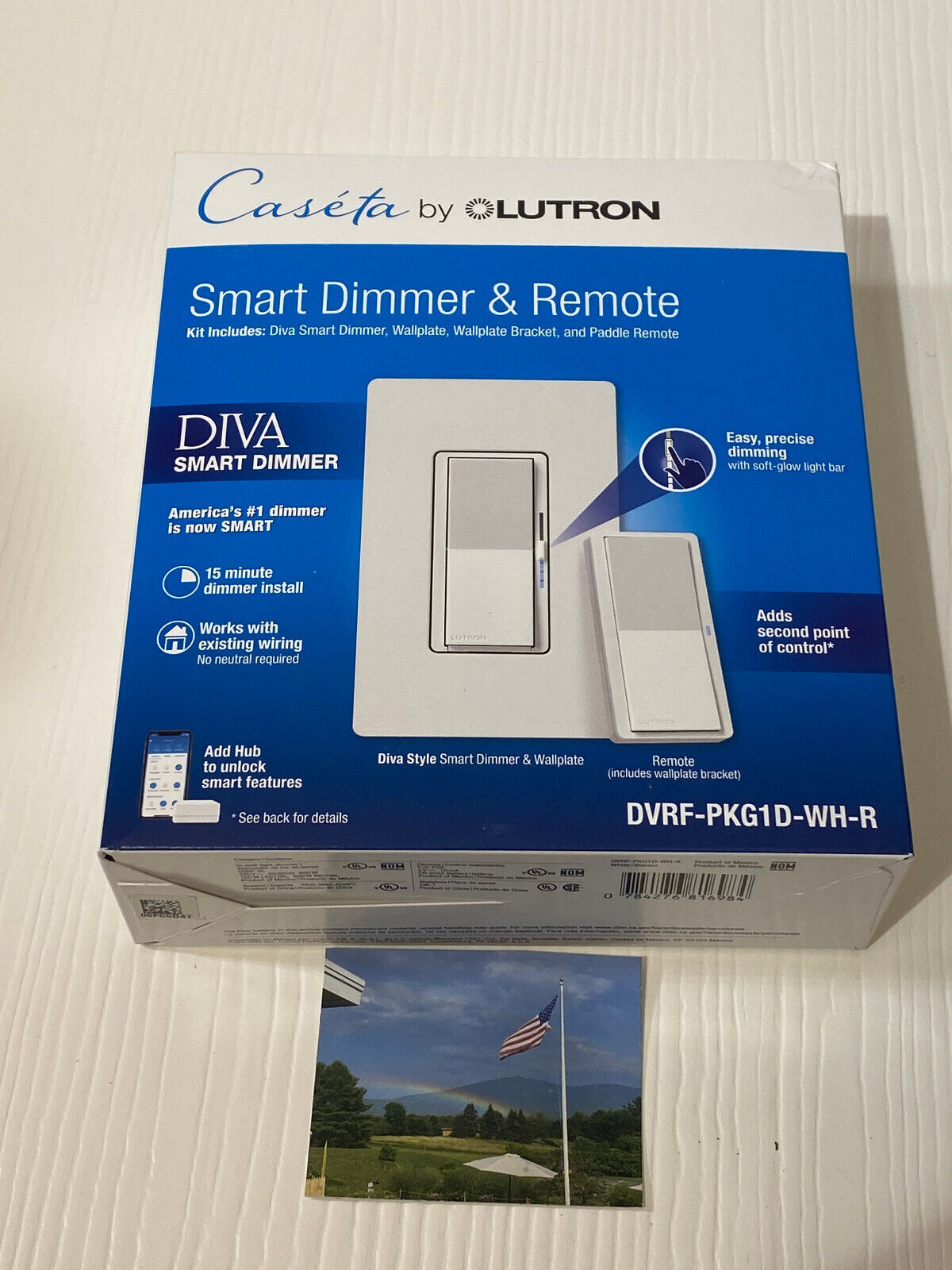Lutron Diva Smart 150W LED Dimmer Switch - White (DVRF-PKG1D-WH-R) gallery