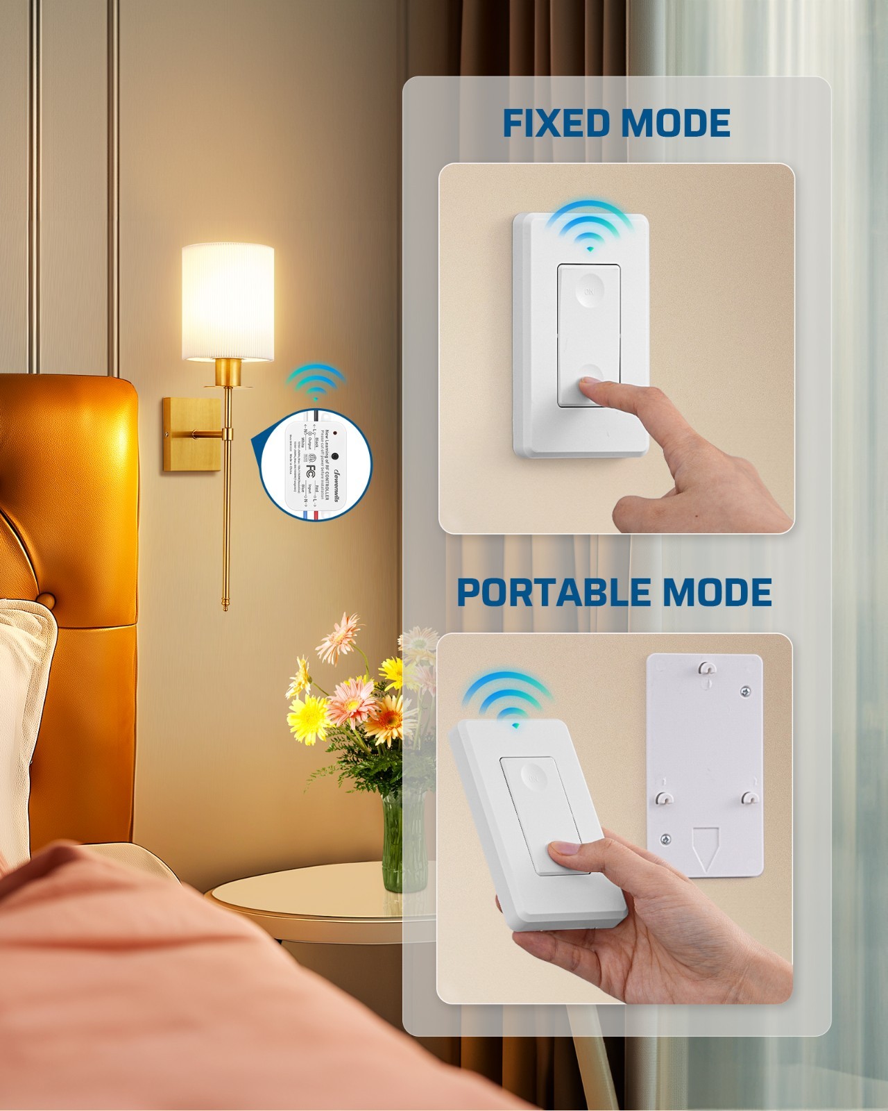 DEWENWILS Wireless Light Switch and Receiver Kit Remote Control Wall Switch 100F gallery