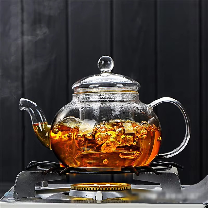 400Ml/1000Ml Filterable Heat-Resistant Thickened Glass Teapot High Borosilicate gallery