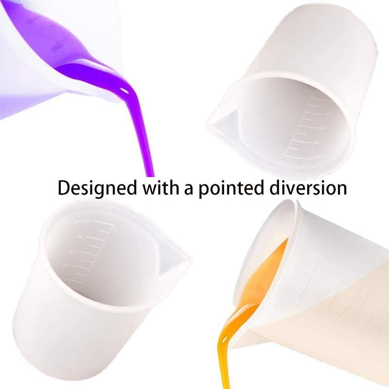 10 Pcs 100ml Silicone Measuring Cups, Nonstick Mixing Cups for 100ml, White gallery
