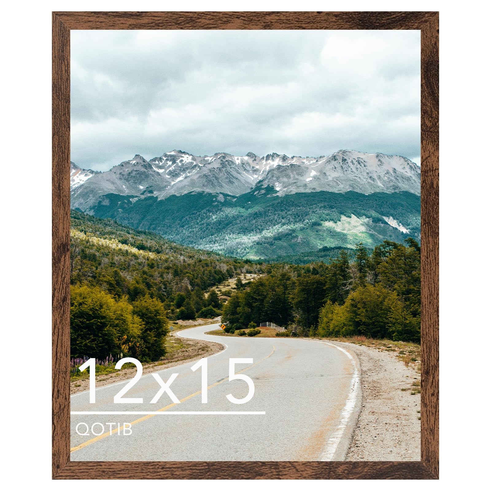 QOTIB 12x15 Picture Frame Deep Brown for Wall Hanging, Wood 12 x 15 Frame Pho... gallery