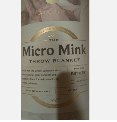 Fair Peak Micro Mink Throw Blanket Twin Size Ivory Cream 59“ X 79“ Washable SOFT gallery