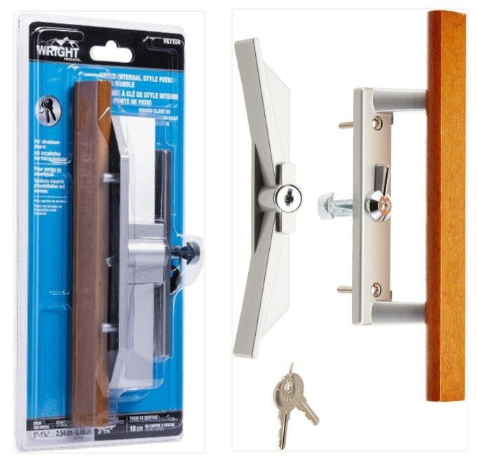 WRIGHT VK1104 Keyed Surface Mount Patio Door Handle Latch Aluminum Finish NEW gallery