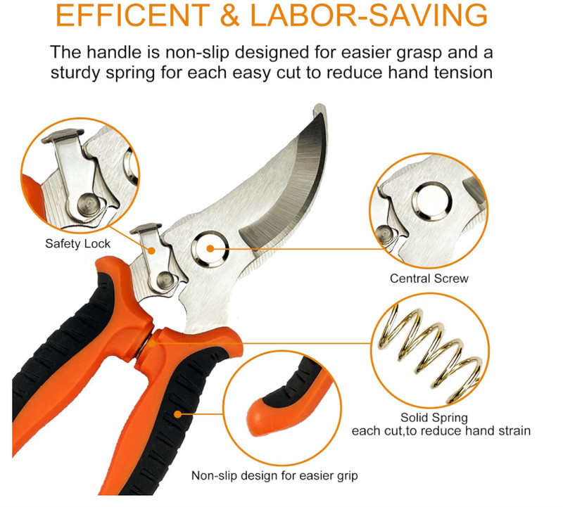 Pruning Shears, 4 Pack Garden Shears with Gardening Gloves, Clippers Handheld, S gallery