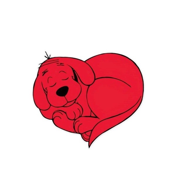 Decal Sticker - Clifford Big Red Dog, Heart Shape, Kids Cartoon Nostalgia 2.7" gallery