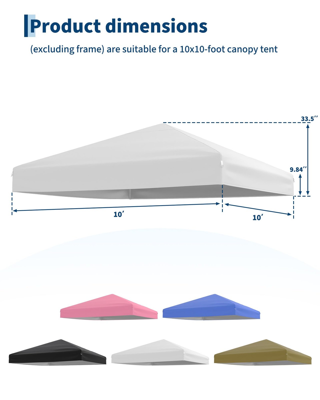 ⛳10x10ft Waterproof &UV Protection Pop Up Canopy Replacement Top Patio Sun Shade gallery