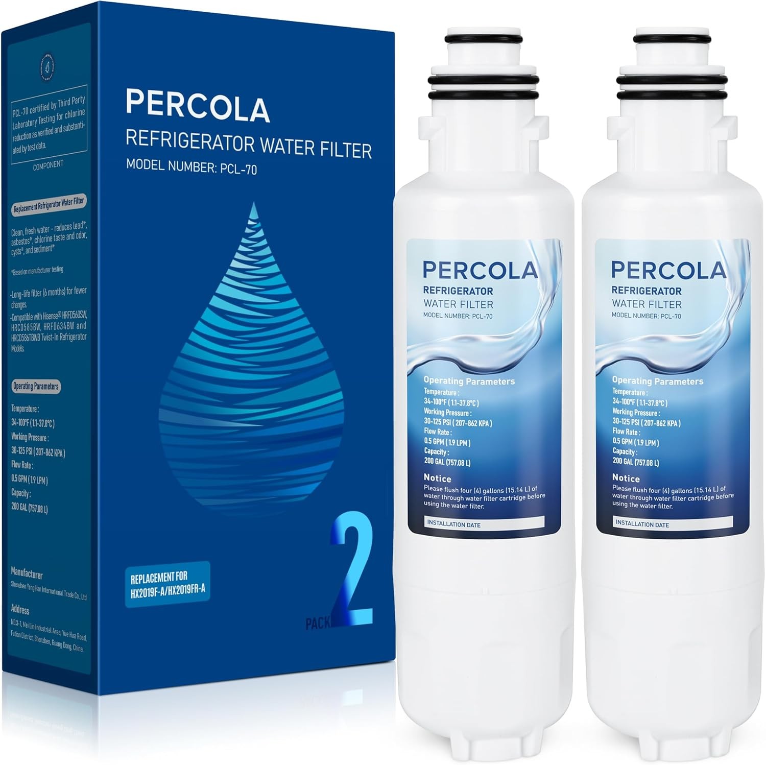 HX2019FR-A Water Filter Replacement,Compatible with Hisense HX2019FR-A (2 Pack) gallery