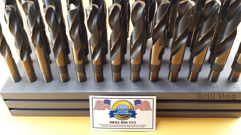 Drill Hog® Silver & Deming Drill Bit Set M7 Index 33 Pc 1/2~1" Lifetime Warranty gallery