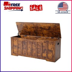 Gianna Storage Bench, Wooden Storage Cabinet with 2 Safety Hinges, Toy Chest for