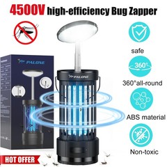 4500V Rechargeable Bug Zapper, Telescopic LED Light Mosquito Killer for Home