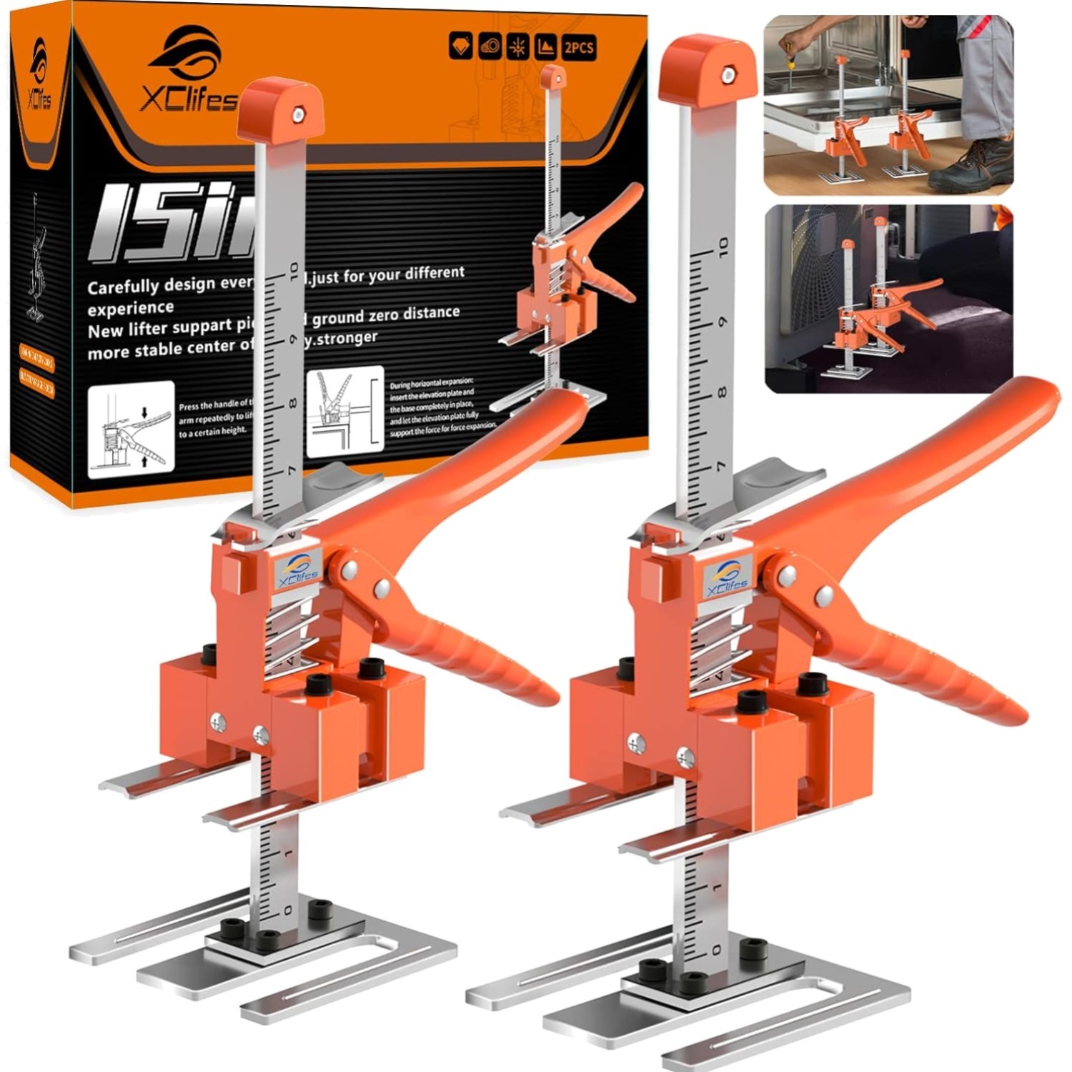Labor Saving Arm Jack Handle 2 Pack Construction Wall Tile Lifter 80cm gallery