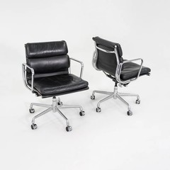 2003 Herman Miller Eames Soft Pad Management Desk Chair Black Leather 6x Avail