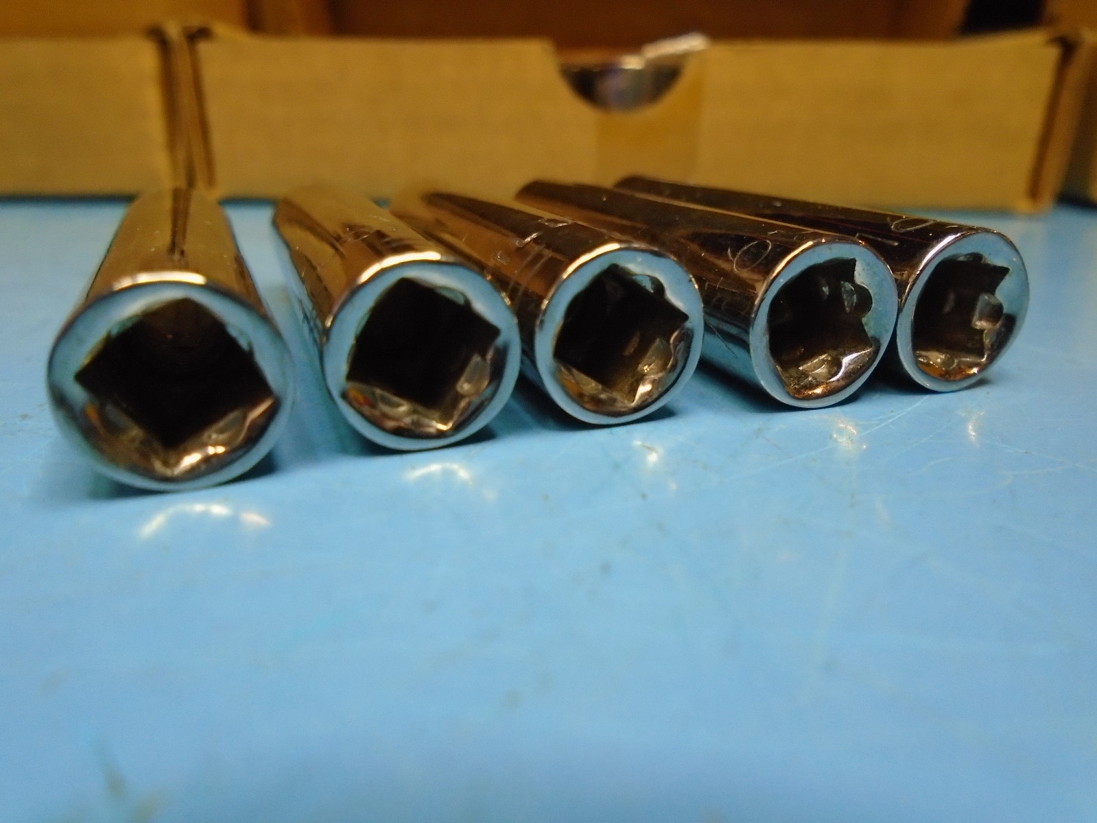 Free Ship, U.S.A. Made, 5 Count Lot, Wilde 5/16 Deep Six Point Sockets, 1/4" Dr gallery
