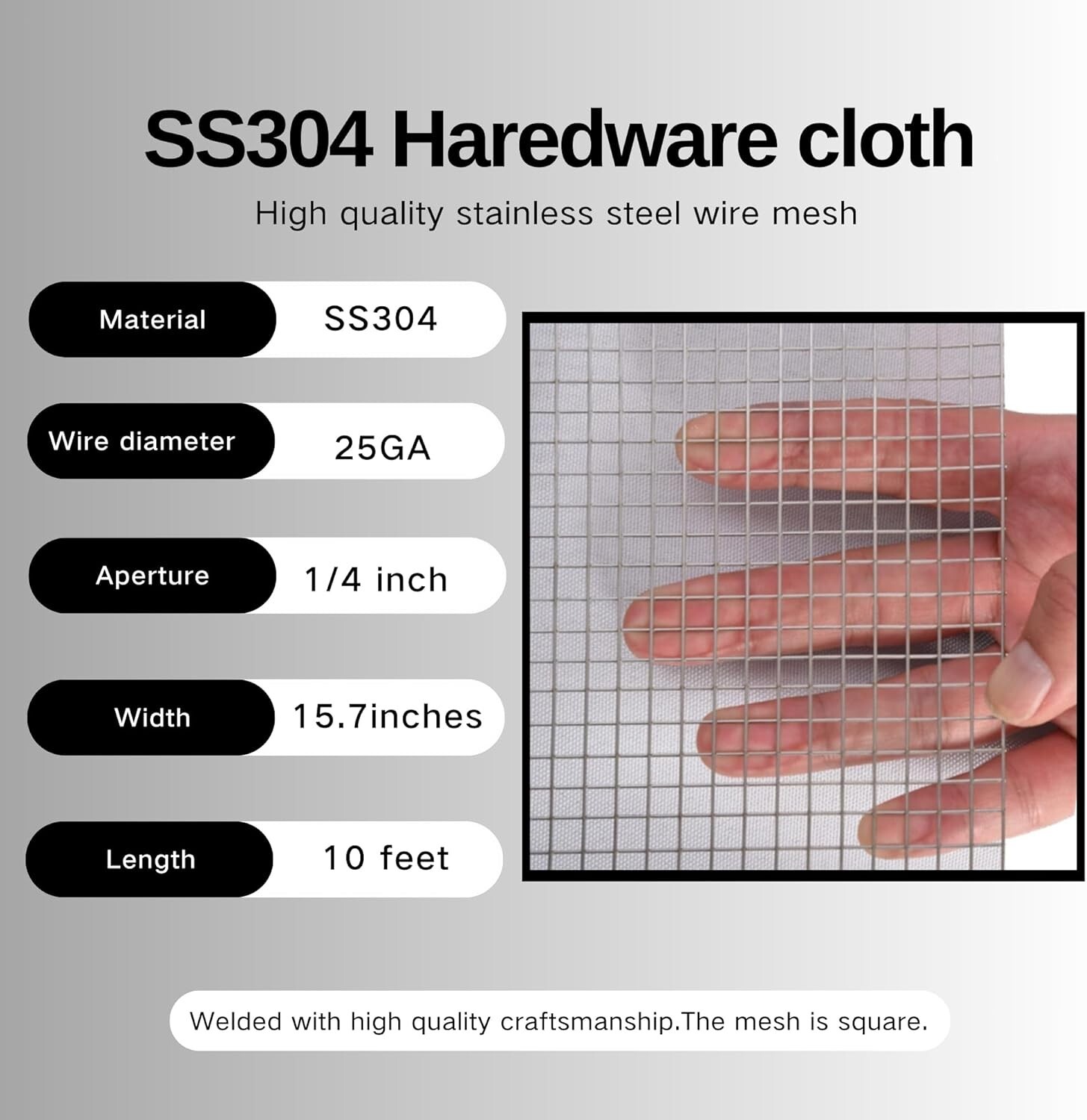 SS304 Stainless Steel 1/4 Hardware Cloth，Stainless Steel Wire Mesh Screen gallery