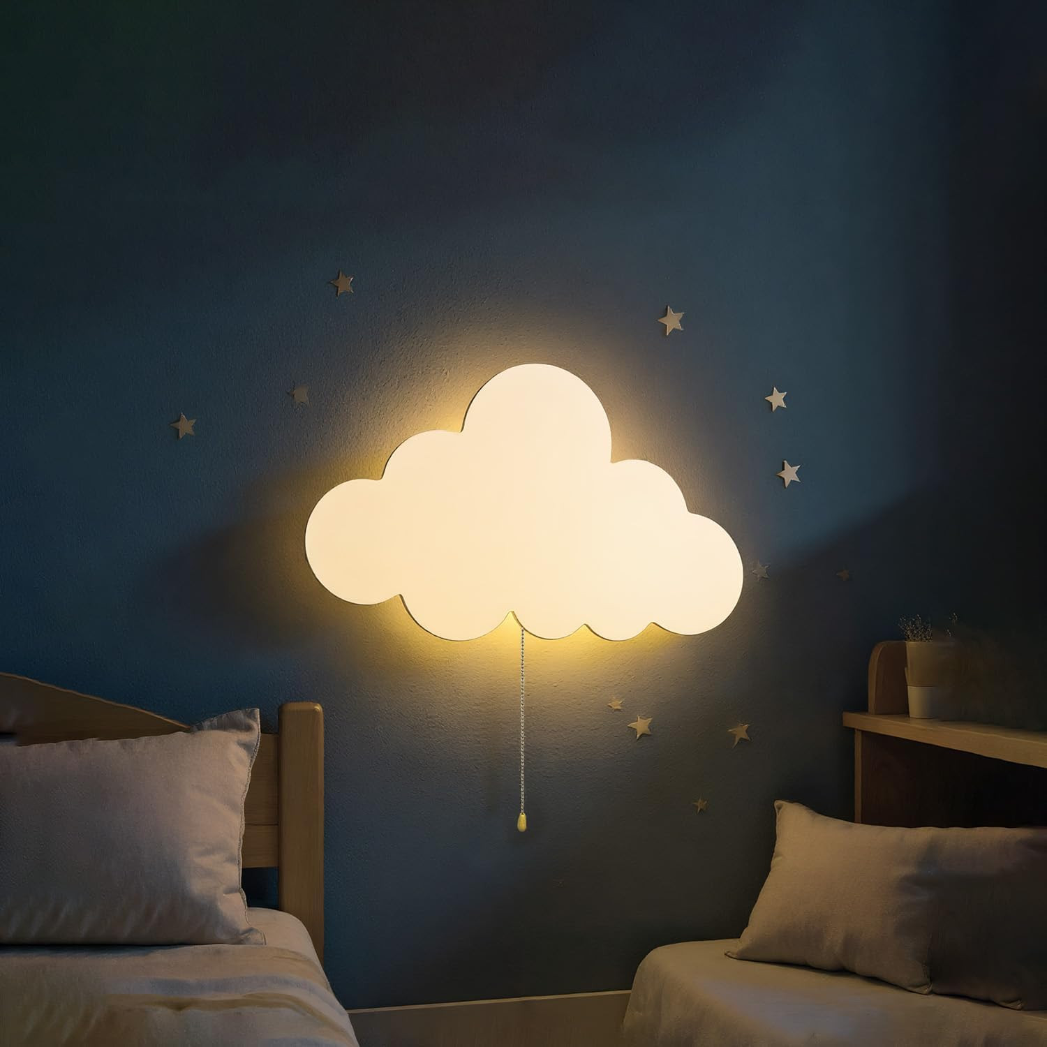 Cloud Light Battery-Operated Wall Lamp Nursery Kids Bedroom Baby Room Charging gallery
