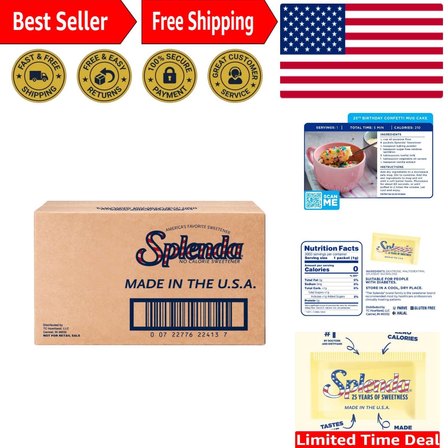 Portable 2000 Count Zero Calorie Sweetener Packets - Always Sweet, Never Guilty gallery