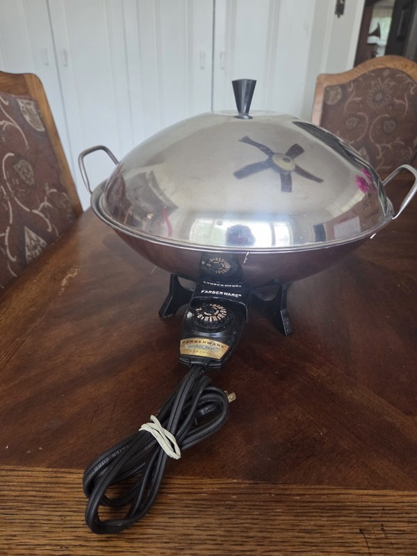 Farberware Electric Wok Model 303 14" Pan Fryer Cooker Cord Control Works Tested gallery