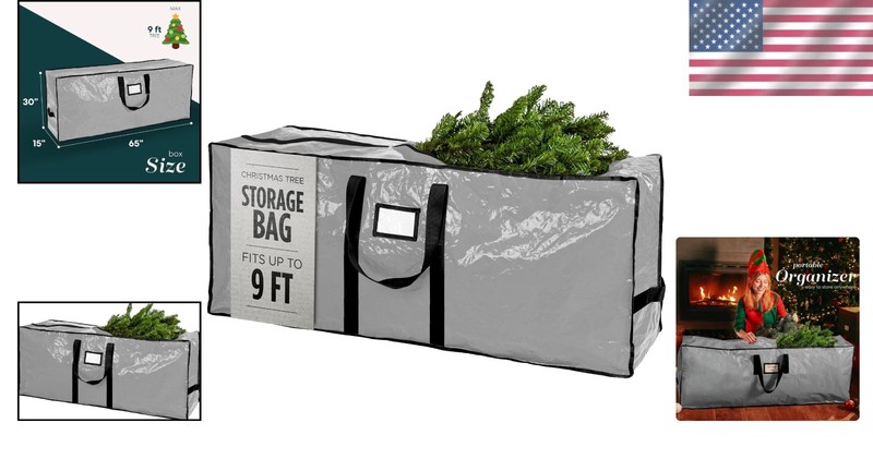 Versatile Waterproof Storage Bag for 9 Ft Christmas Trees - Easy Access Design gallery