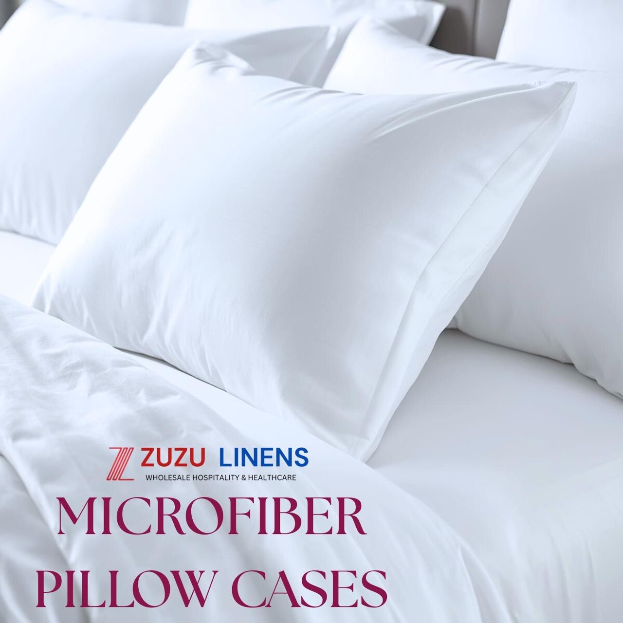 Microfiber PillowCases 42x34" Standard Size White Hotel Quality Bulk Linens Soft gallery