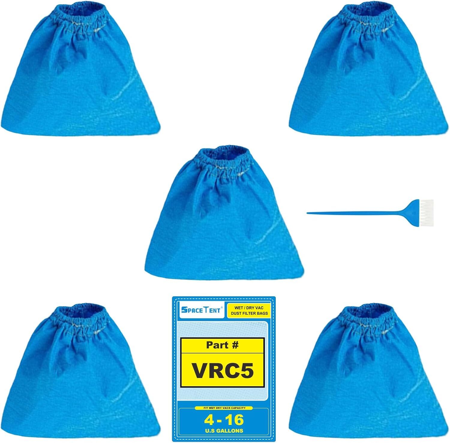 5 Pack VRC5 Filter Bags for Most Vacmaster 4 to 16 Gallon Wet/Dry Vacs gallery
