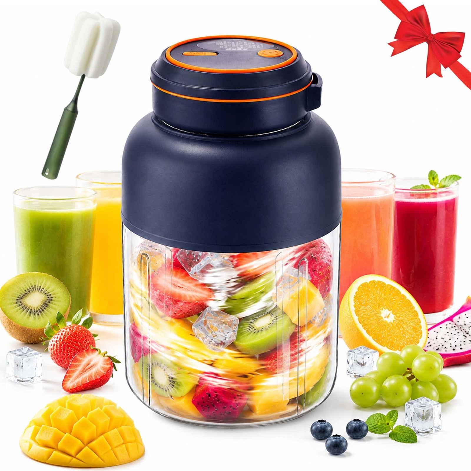 Portable Wireless Juicer Cup, 1300 ML Large Capacity Electric Fruit Juicer gallery