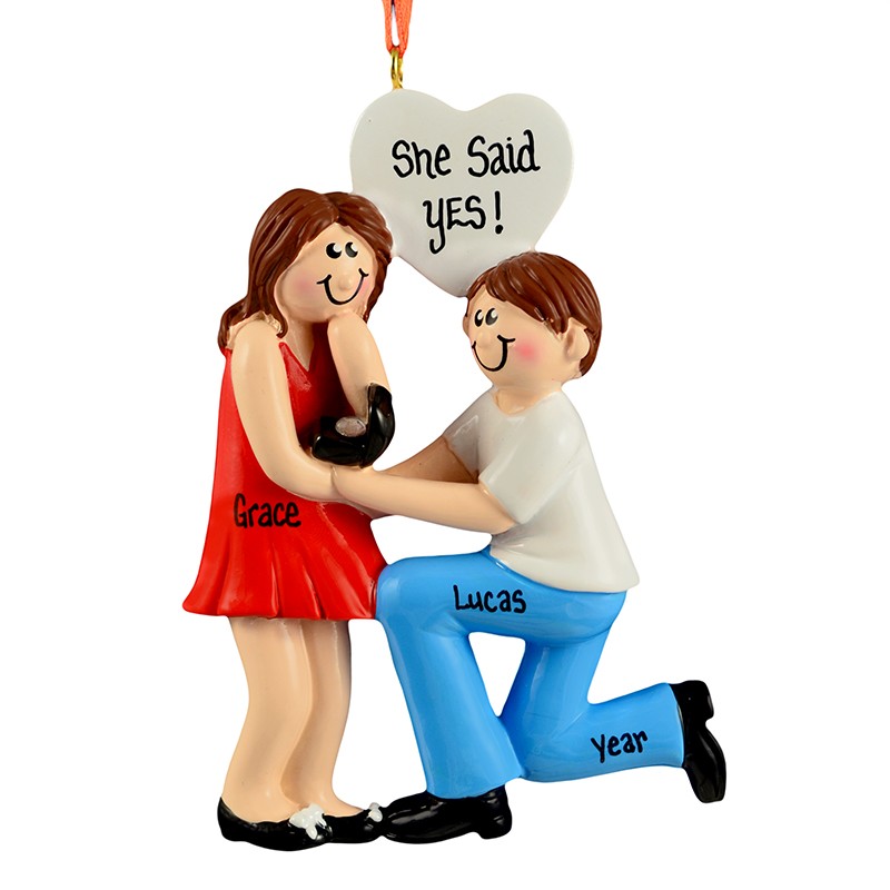 Engaged Brown Personalized Christmas Tree Ornament gallery