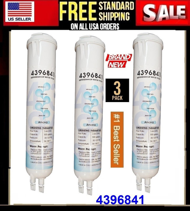 3 Pack Refrigerator Water Replacement Filter EDR3RXD1 9083 4396841 4396710 gallery