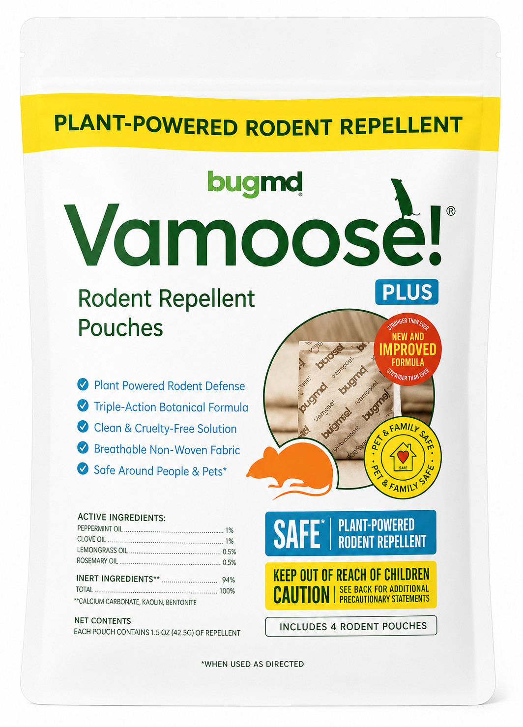 BugMD Vamoose Plus Rodent Repellent Pouches Indoor/Outdoor, NEW gallery