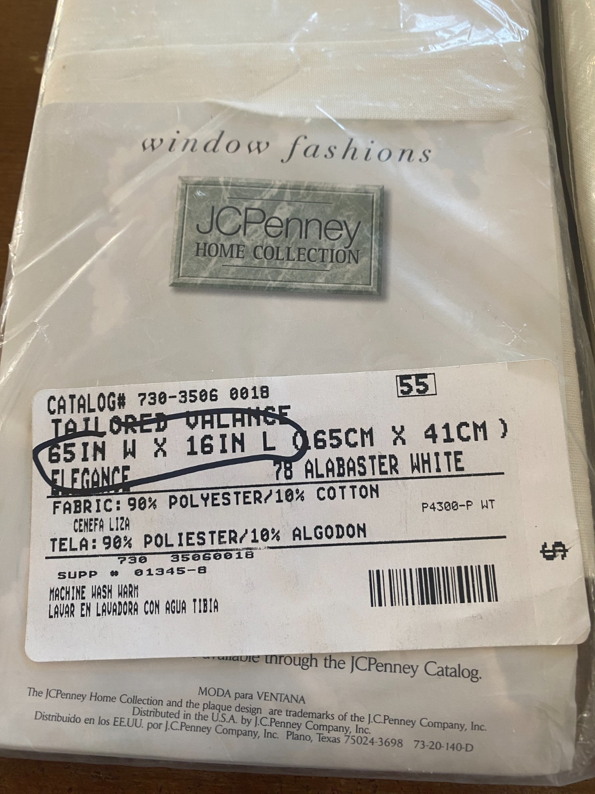 JC Penney Home Collection Valance & Curtain Panels 78 Alabaster White gallery