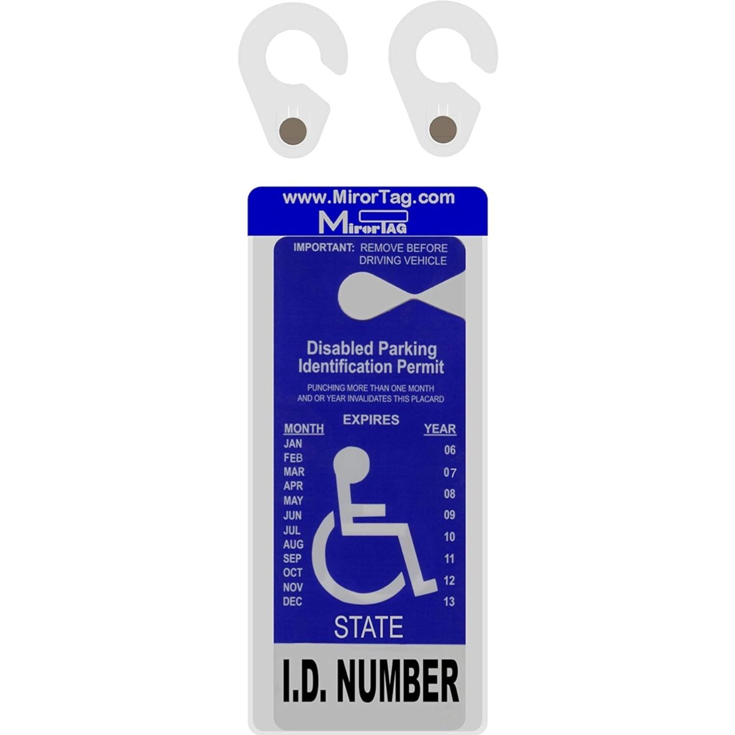 Silver plus 2 Hooks by - Handicap Tag Holder Magnetically Attached & Detached... gallery