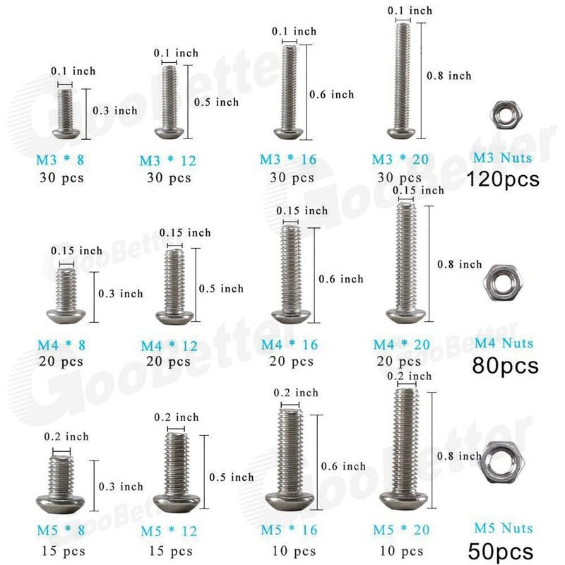 500x M3 4 M5 Button Head Socket Cap Screws Allen Bolts Hex Drive Stainless Steel gallery