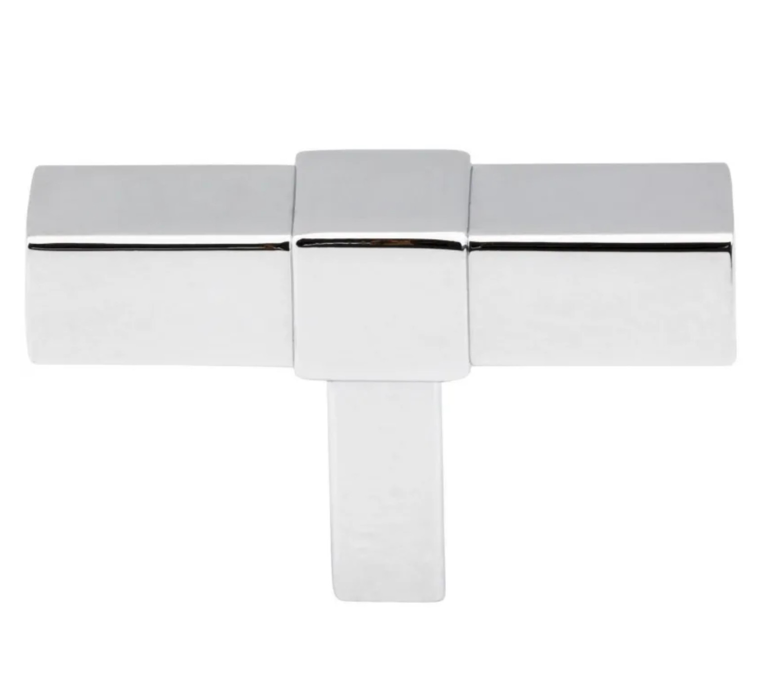 Jeffrey Alexander Zane 2" Square T Bar Cabinet / Drawer Knob, Polished Chrome gallery