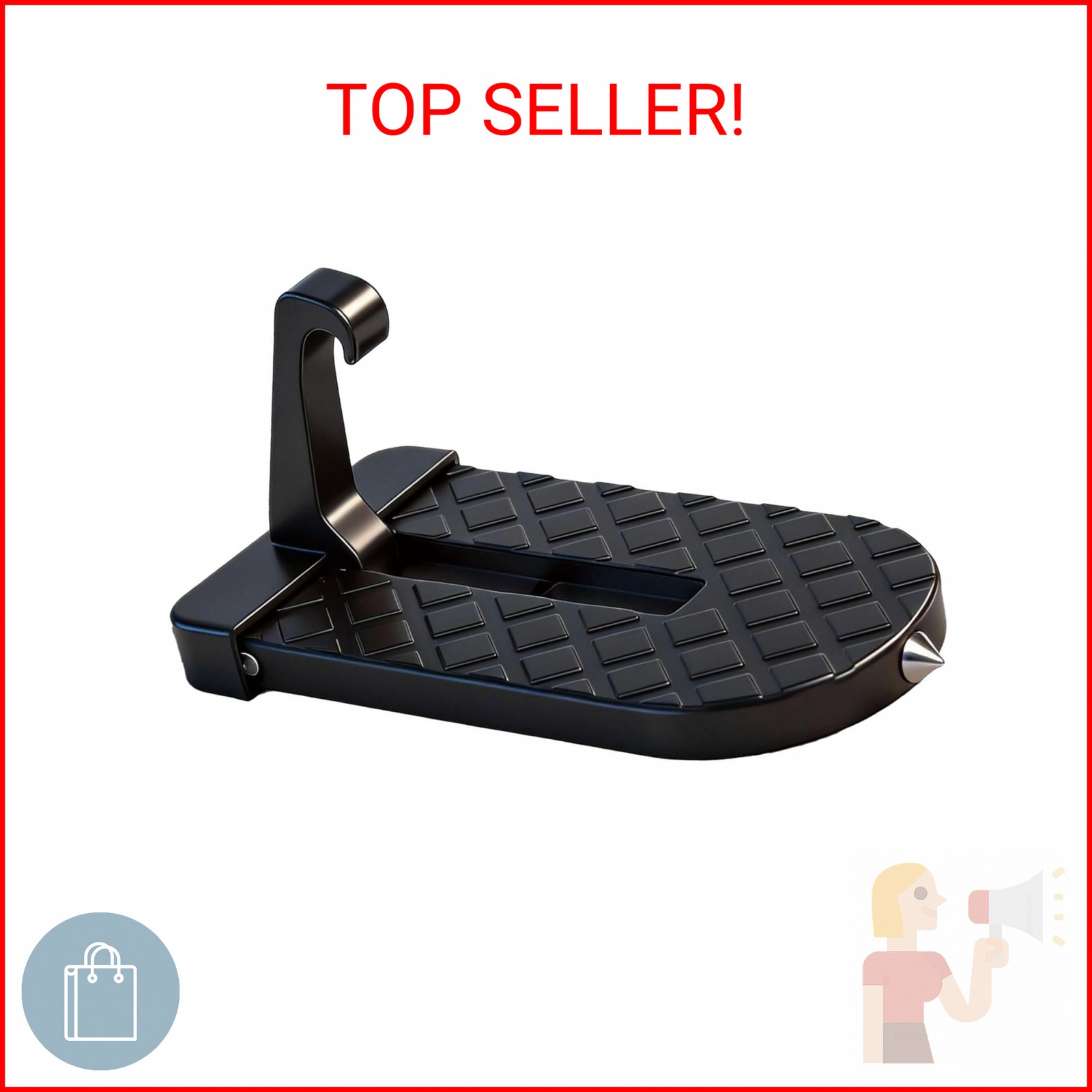 Car Door Step with Roof Rack Mount – Heavy Duty 400lb Capacity, Anti-Slip Foldab gallery