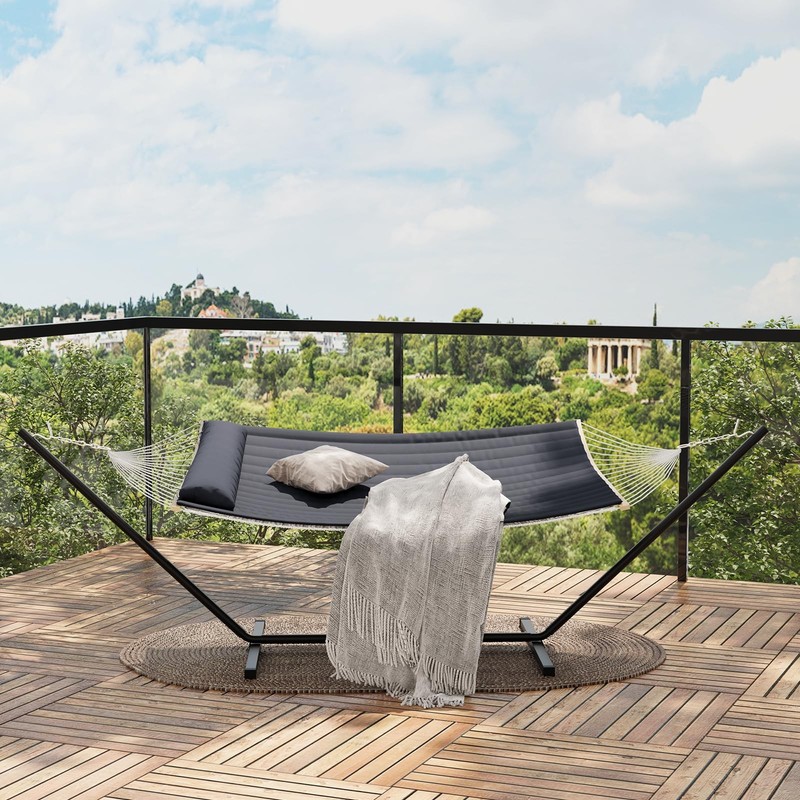 Heavy Duty Double Hammock with Stand – 450 Lbs Capacity Portable & Freestanding gallery