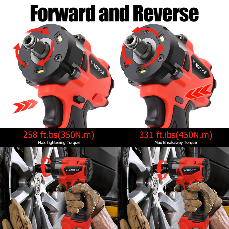 For Milwaukee 18V Lithium-Ion Brushless Cordless 1/2"Impact Wrench/Driver 4Speed gallery
