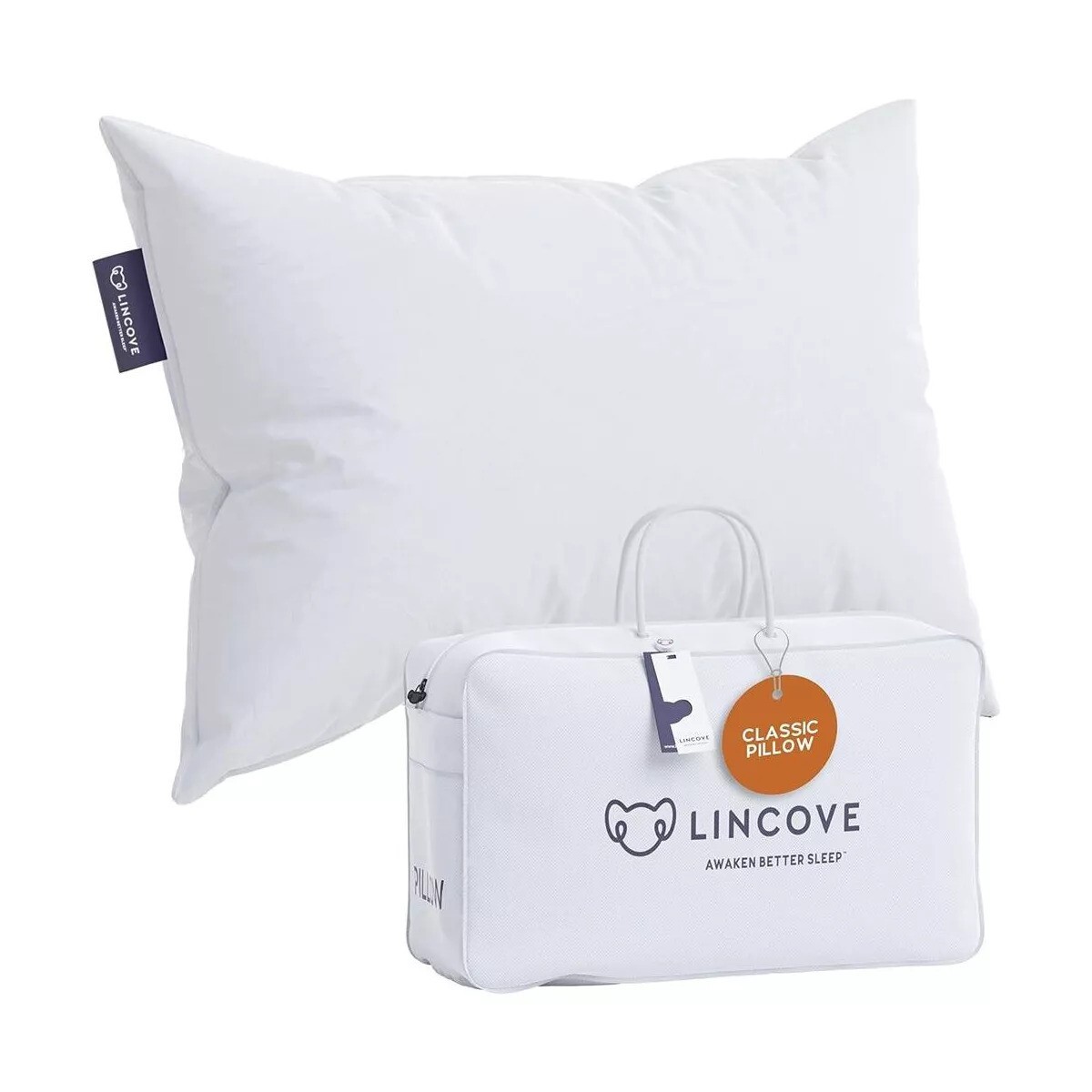 Lincove Classic™ Hotel Collection Down and Feather Bed Pillow - Made in the USA gallery