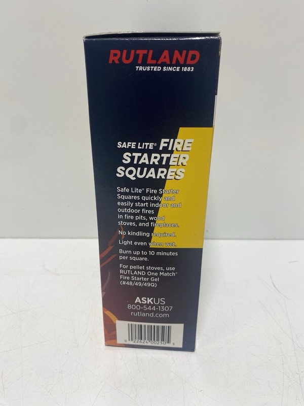 Rutland Safe Lite Fire Starter Squares 144Ct Paraffin Wax Non Toxic Outdoor Use gallery
