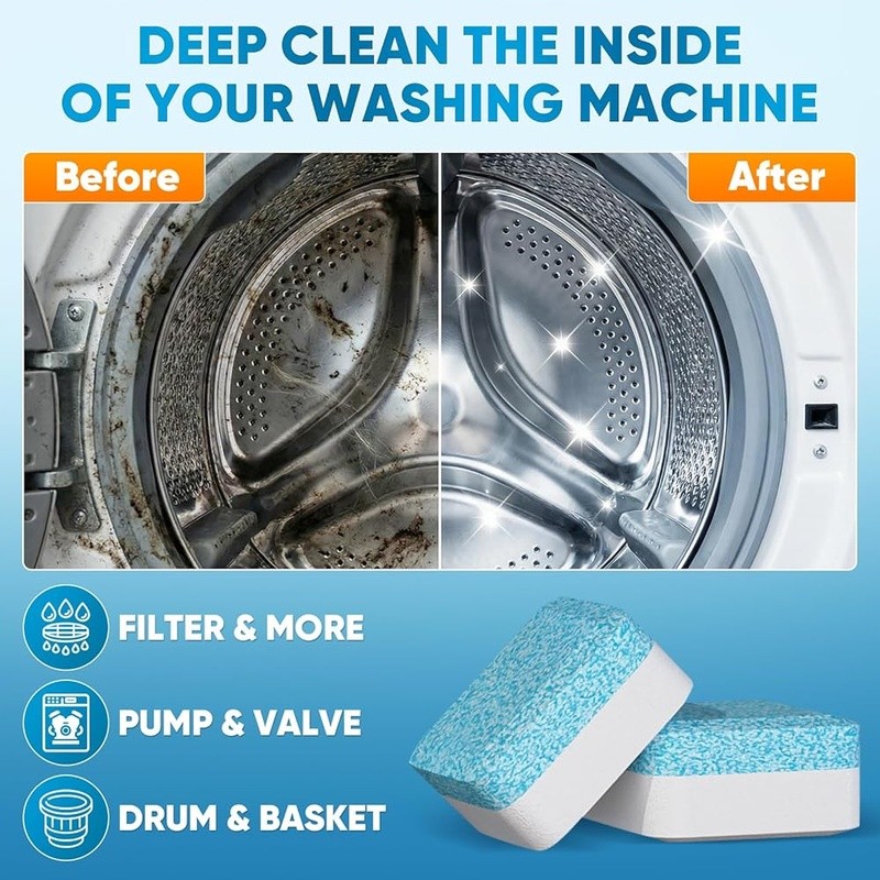 Washing Machine Cleaner Tablets 30 Pack Septic Safe Pet Odor Removal Easy Use gallery