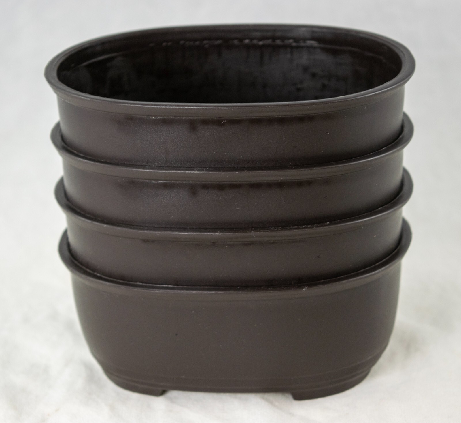 Japanese Oval Plastic Bonsai Pot, Cactus & Succulent Planter - 5.25"x 4.25"x 2" gallery