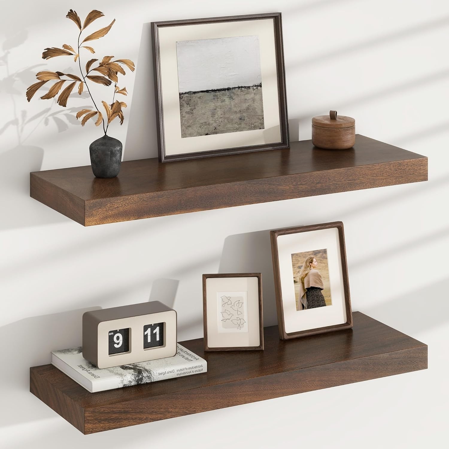 Floating Shelves for Wall, USA-Sourced Fir Wood 24 Inch Wall Shelves Set of 2, gallery