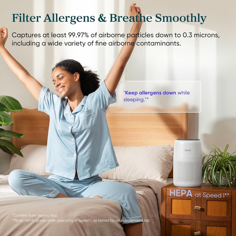 LEVOIT Air Purifiers for Bedroom Home Dorm, AHAM Verified, 3-in-1 Filter Cleaner gallery